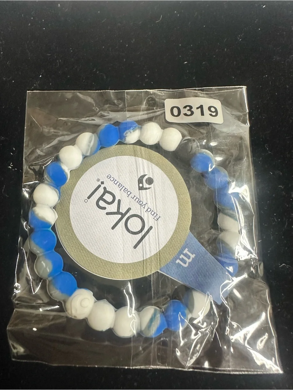 Lokai Kids Blue and White Beaded Bracelet